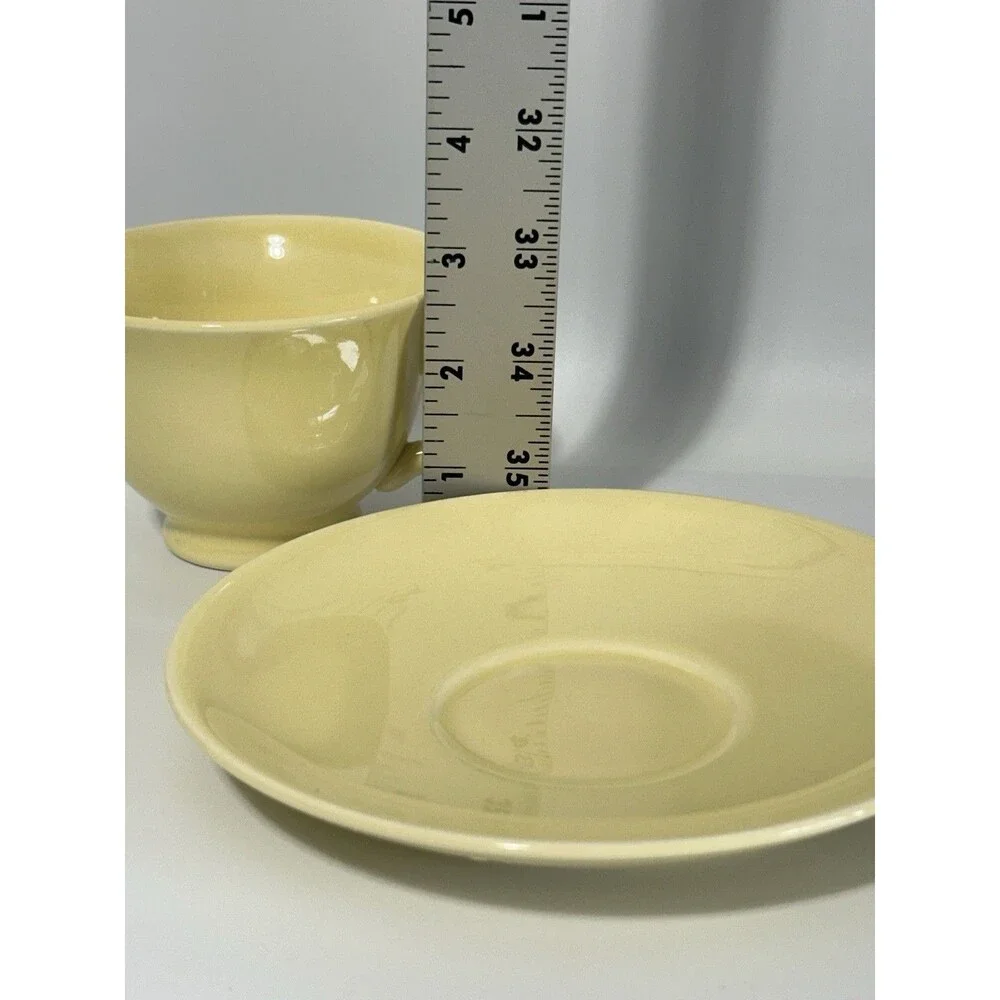 VTG LuRay Pastels TS&T Footed Cup & Saucer Set - Pastel Yellow